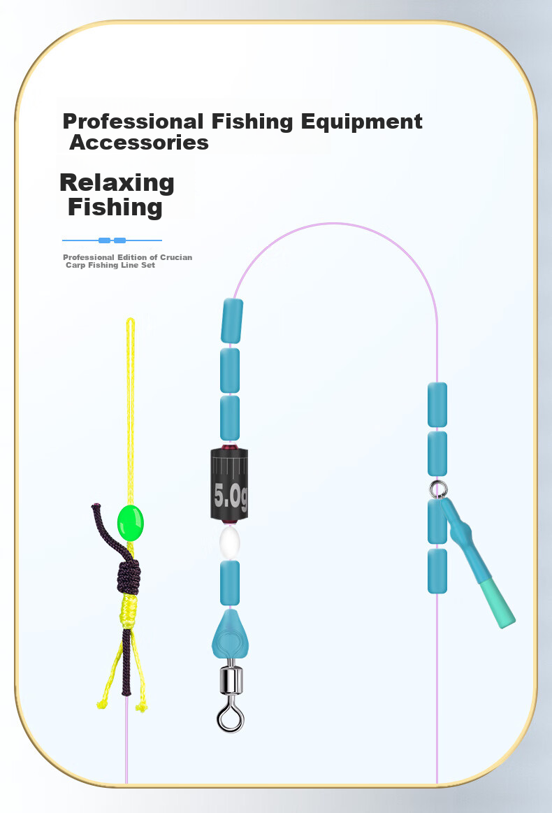 Minjianyiren Master's Pre-Tied Professional Carp And Bighead Carp Fishing Line Set, Ready-To Main Line Kit for Powerful Fishing of Large Fish And Grass Carp 6