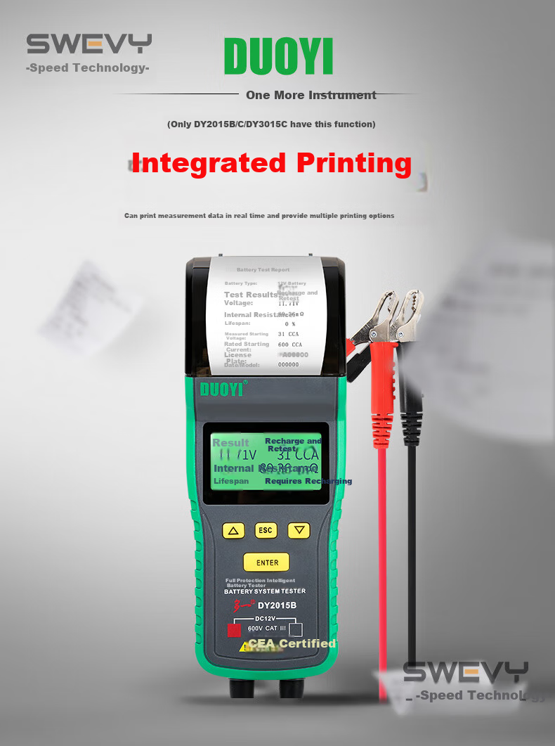 Duoyi Car Battery Tester, 12V/24V Battery Test Meter, Internal Resistance Tester for Batteries, DY-2015A 8