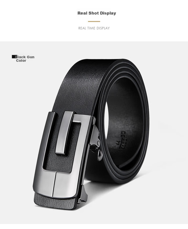 GOLF Men's Belt, Durable Cowhide, Automatic Buckle, Business Casual Jeans Belt, Gift Box Packaging, Present for Boyfriend 17