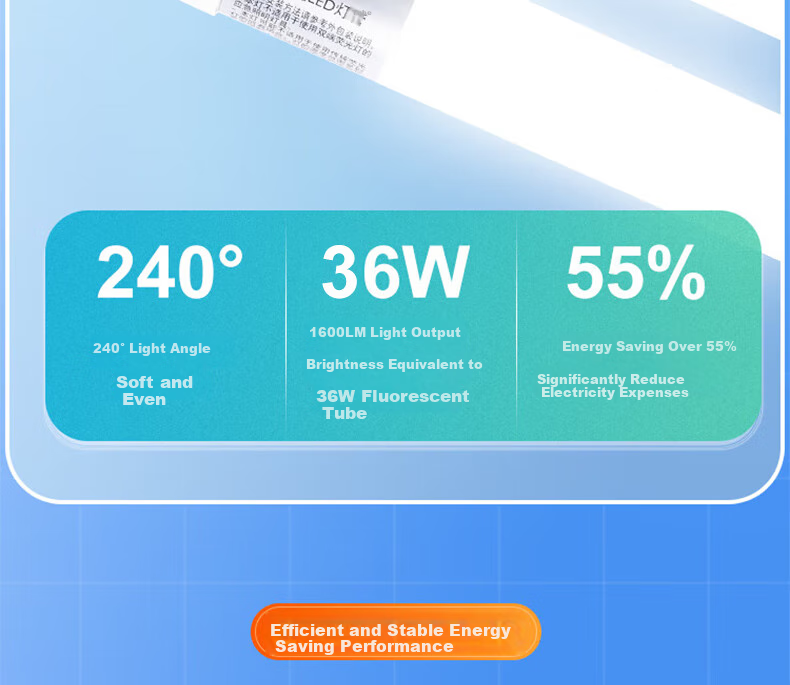PHILIPS T8 LED Tube Light Double-Ended Power Supply Daylight Tube Double-Ended Input Tube 1.2 Meters 22W Warm White Light (4000K) Pack of 5 8