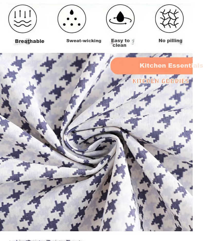 PINYU Long-Sleeve Apron, Kitchen Durable Oil-Proof Coverall, Washable Hand-Hanging Shoulder Apron, for Men And Women, Winter Household Chores, Cute Cat Design, Blue Color 2