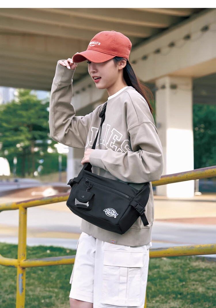 Dickies Men's Large Capacity Crossbody Bag Student Shoulder Bag Multi-Compartment Versatile Commuter Outdoor Casual Travel Sling Bag 4