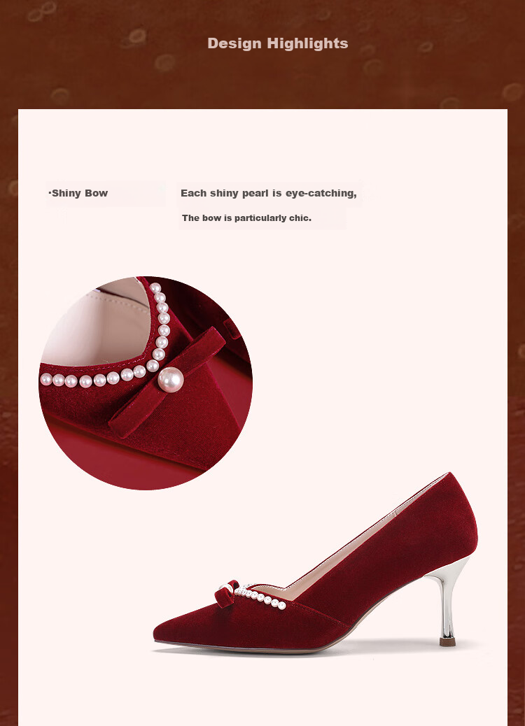 DAPHNE High Heels for Women, Stiletto Pumps, Summer Women's Shoes, Xiuhe Wedding Dress, Toasting Attire, Bridal Shoes, Wedding Shoes, Red, Size 38 5