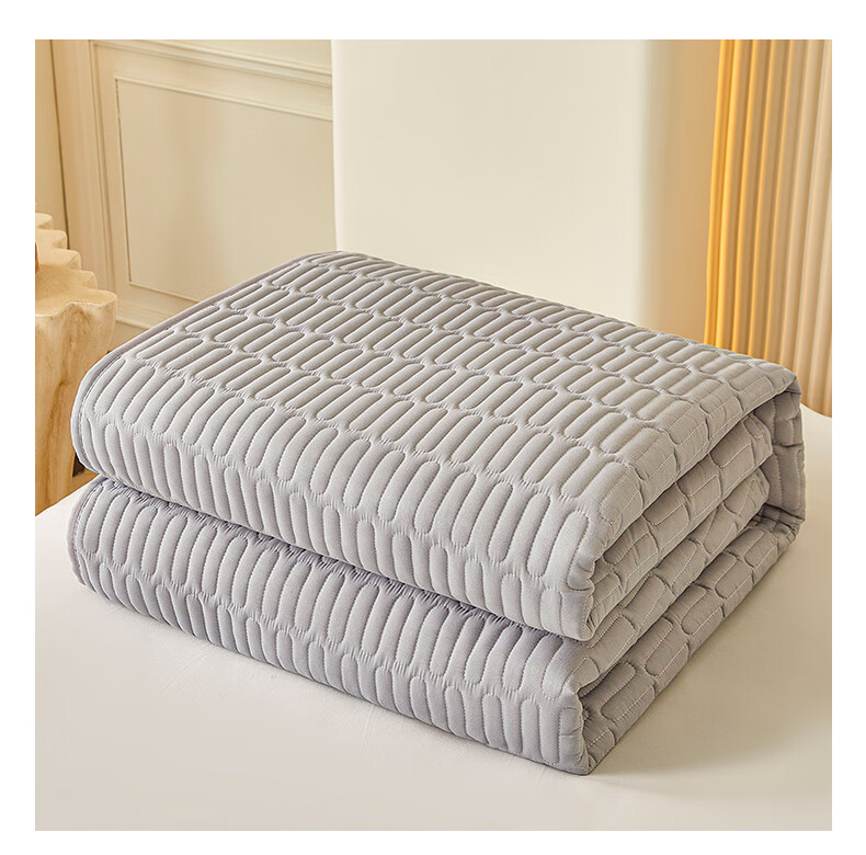 Grace Class A Fabric Waterproof Fitted Sheet, Washable Single-Layer Mattress Protector Cover, 1.8 Meters, Silver Gray 5