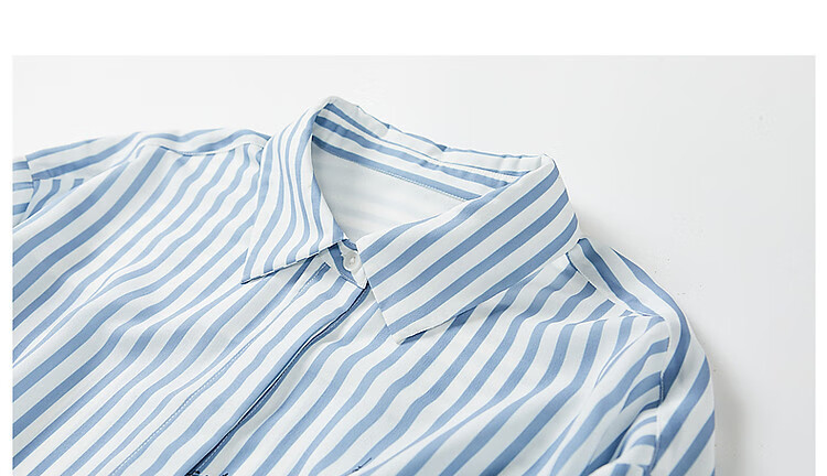 Dme [City Stroll] Spring And Autumn Artistic Striped Architectural Print Shirt, Drop Shoulder Comfortable Slim-Fit Blouse, Women's Top 15