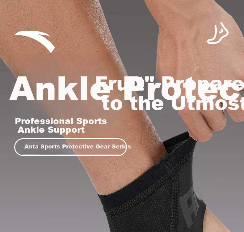 ANTA Ankle Brace, Foot Support, Prevents Sprains, Post-Injury Fixation, Supports Basketball Sports Ligament Injury, Lightweight, Black, Size L 1