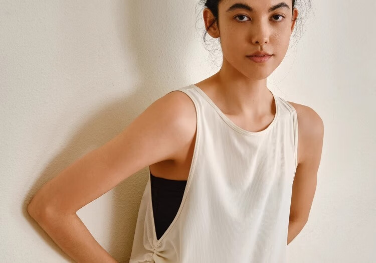 Gigt Drawstring Sports Tank Top, Tummy Control, Stylish, Loose-Fitting, Breathable, Sleeveless Fitness Wear, Yoga Top 2