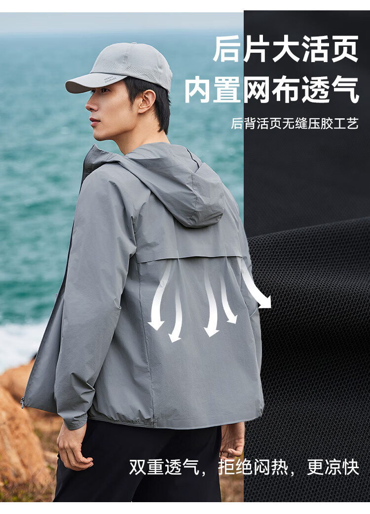 Pioneer Camp Ice Silk Sun Protection Jacket for Men, Summer Lightweight Breathable Outdoor Skin Coat Casual Jacket 2