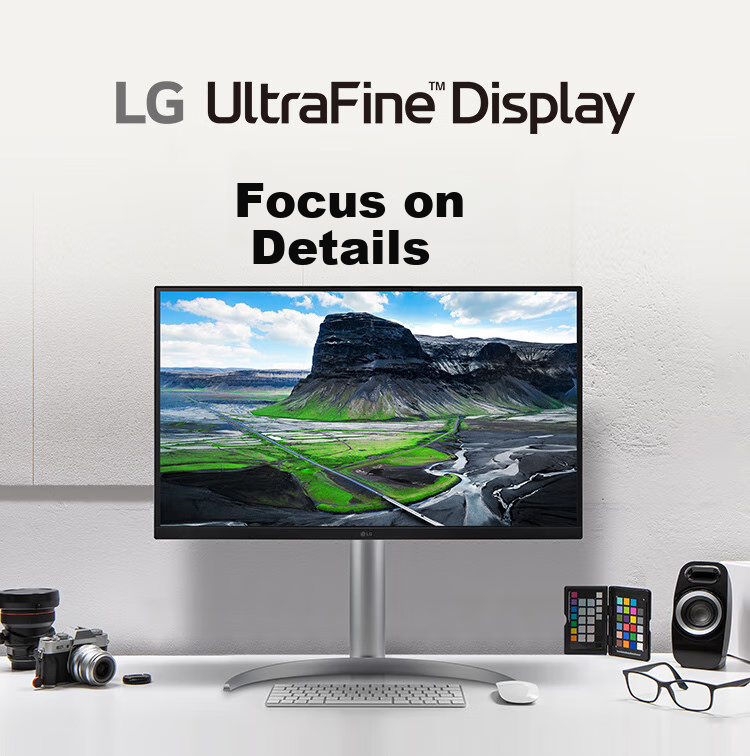 LG 27-Inch 4K Monitor, IPS High-Definition Professional Design Video Editing Computer Display, 2000:1 TypeC90W HDR400 Built-In Speakers, 27UQ850V 1