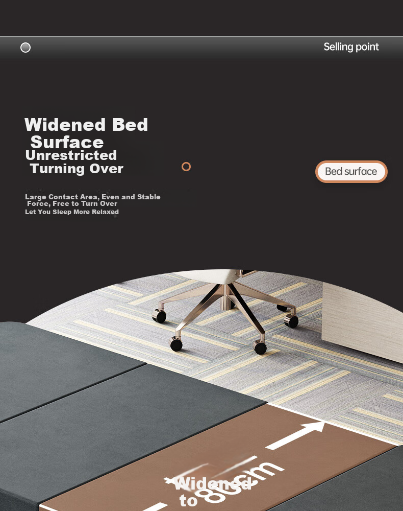 Leaijia Folding Bed, Office Nap Bed, Single Home Use Bed, Luxury Portable Coir Mattress, Hard Board, Four-Fold Accompanying Care Bed 5