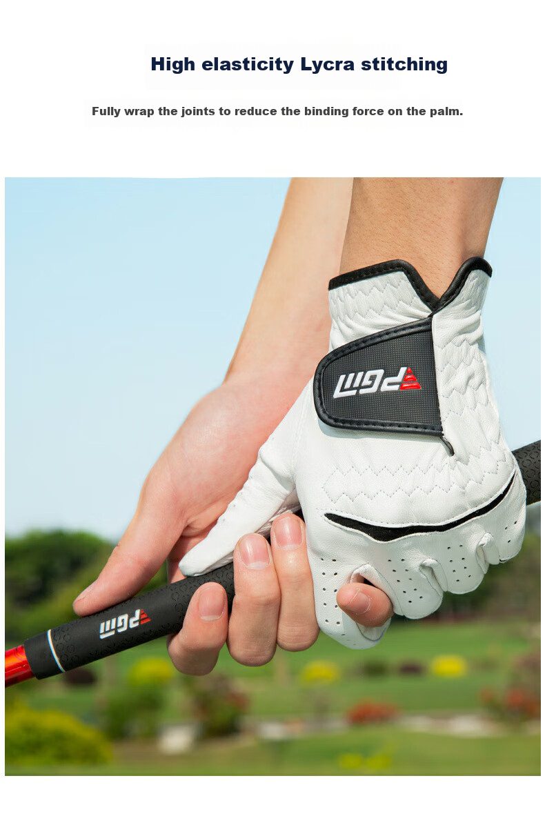 PGM Golf Gloves Men's Lambskin High-Quality Non-Slip Left Hand 2-Pack Size 23 5