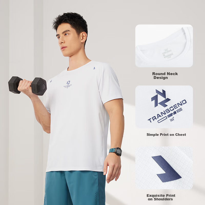 361° Men's Short-Sleeve T-Shirt, Summer Quick-Dry Sportswear, Casual Running Fitness Loose Top, Half Sleeve, 652524130-1