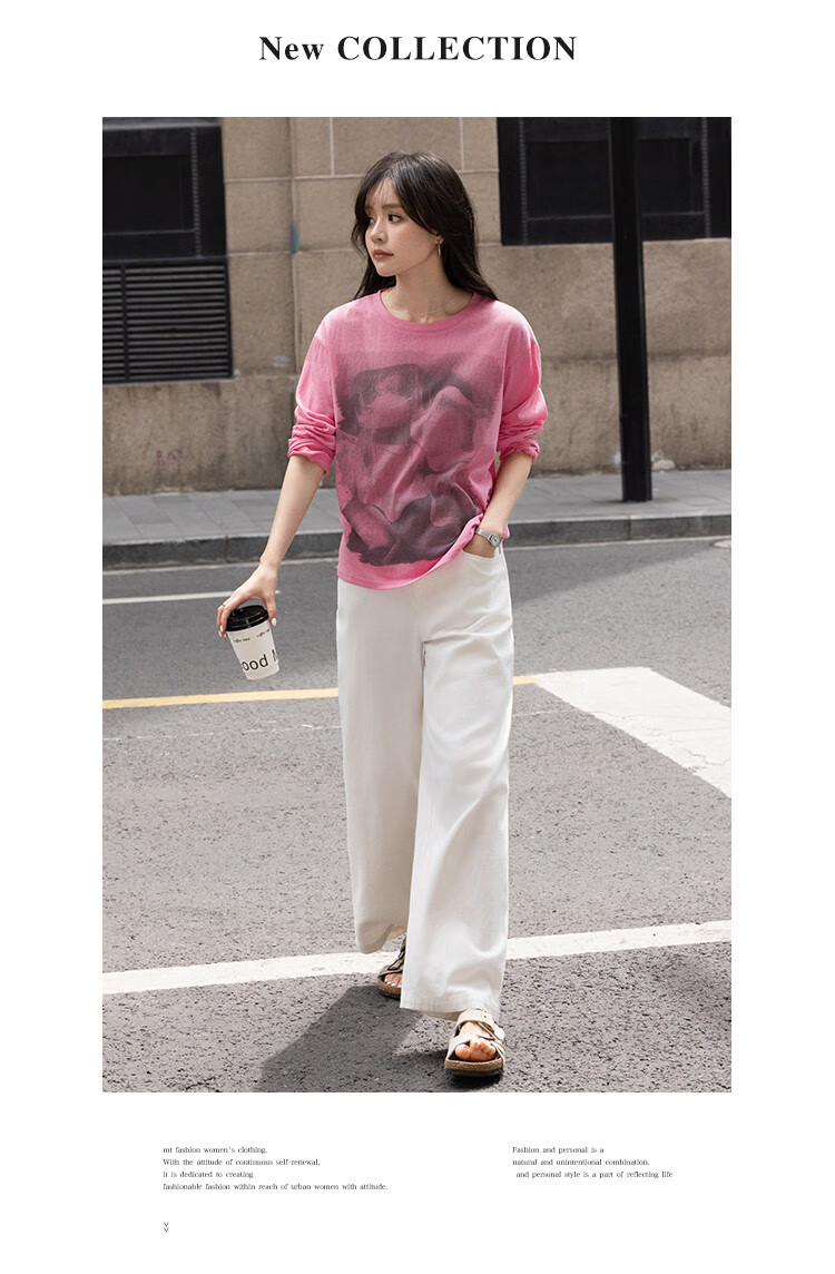 Mt [Japanese Street Style] Spring Lightweight See-Through Large Floral Print Design Long Sleeve T-Shirt, Gray-Gree 5