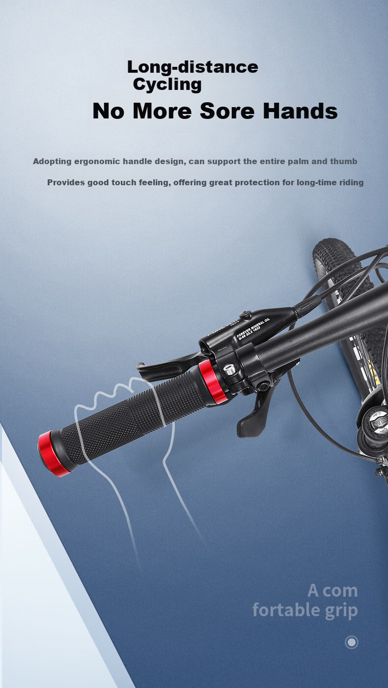 FOREVER Bicycle Handlebar Cover, Universal Mountain Bike Handlebar, Aluminum Alloy Locking Rubber Handlebar Grip, Non-Slip Handlebar Cover 3