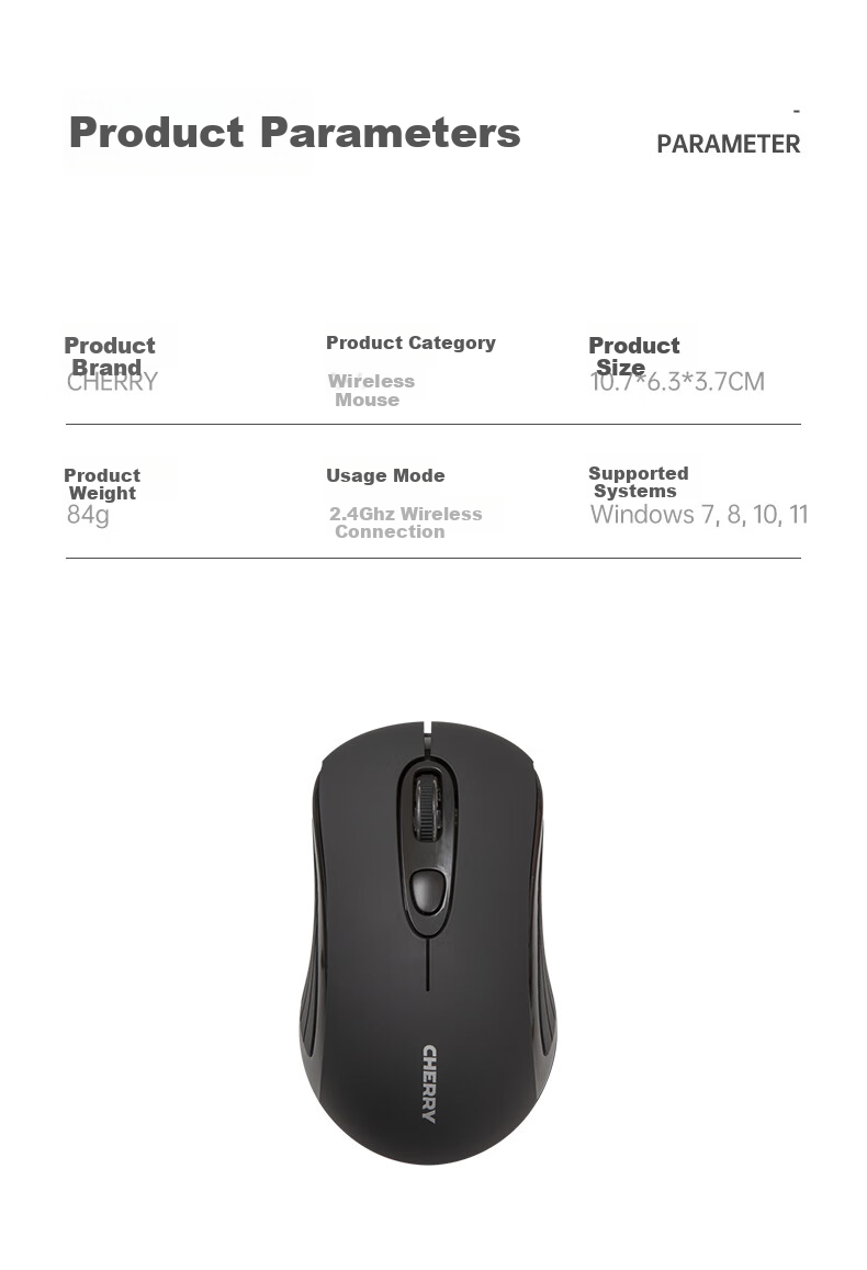 CHERRY MW2180 Wireless Mouse, Office Mouse, Portable Mouse, Laptop Mouse, Pear White Color 8