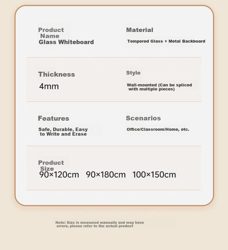 Zhibaozhenpin Glass Whiteboard, Hanging Magnetic Tempered Glass Office Meeting Board, Writing Board for Home And Teaching Use [90*120cm with Holes, Self-Installation] 16