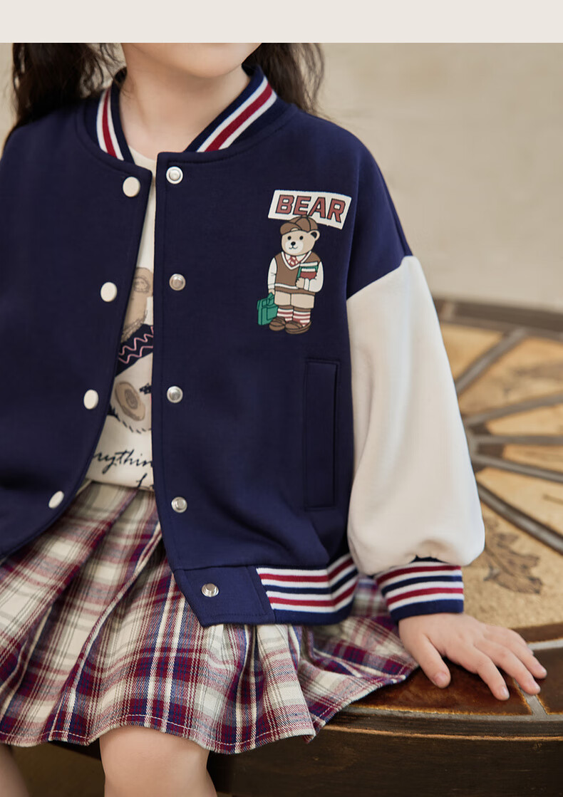 LUSON Chen Da Zhu Little O Baby Girl Early Autumn Baseball Jacket, 2025 New Style Infant Trendy Outerwear for Going Out 6