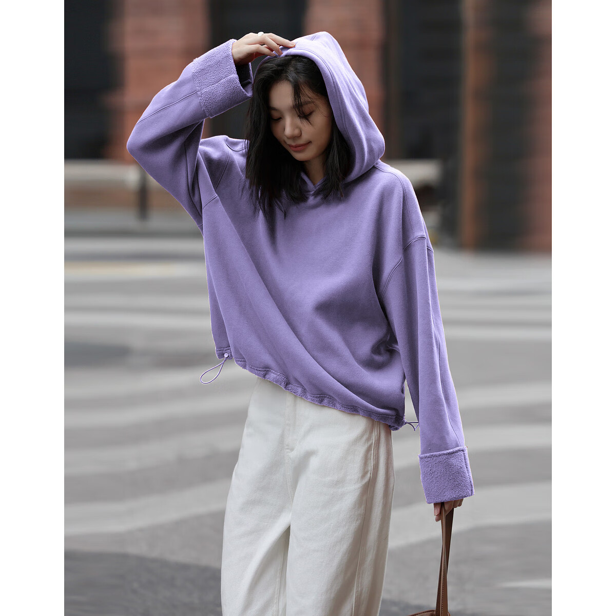 Dme [Retro Hoodie] Autumn And Winter Quality Online Hooded Long-Sleeve Fleece-Lined Sweatshirt, Women's Jacket