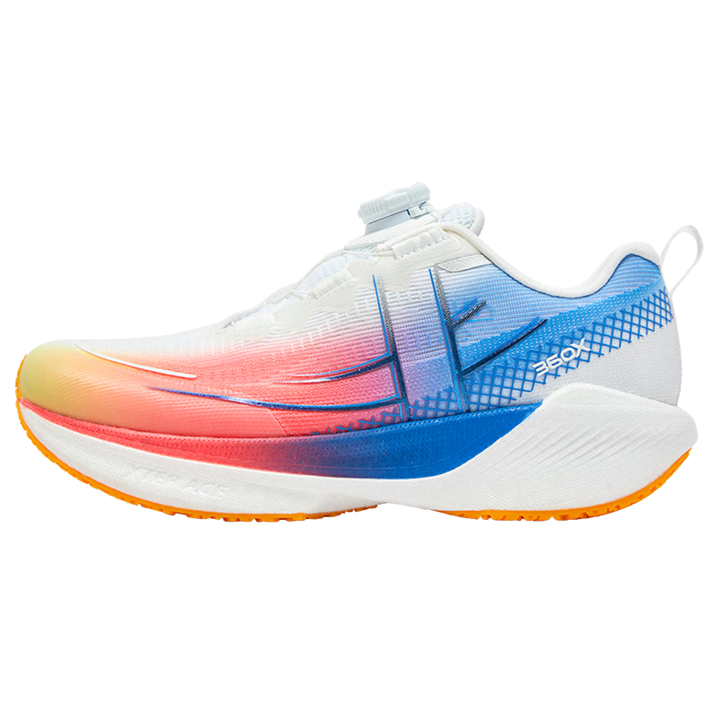 XTEP Children's Shoes, Boys' 360X Youth Physical Test Carbon Plate Running Shoes, Classic White/Beijing Blue, Size 40