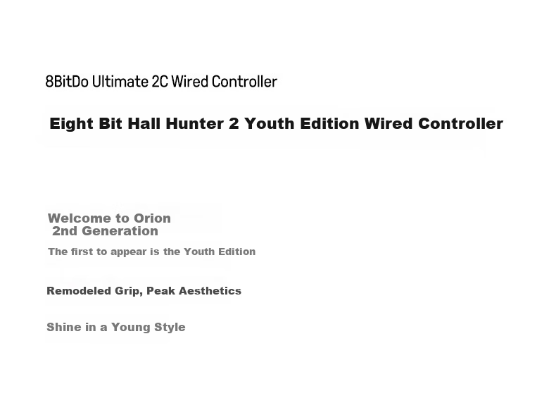 8BitDo Hunter 2 Youth Edition Wired Dual Hall PC Steam Android Game Controller for Monster Hunter 3, Arknights Zero, Monster Hunter: World, Genshin Impact, Pokemon Legends 3