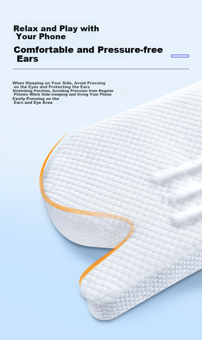 Aeromax Side Sleeping Pillow, Jellyfish Pillow, Face-Pressure Free, Anti-Wrinkle, Anti- nasolabial fold, Memory Foam Cervical Pillow, Hollow Eye Protection, Ear Sleeping Pillow 11