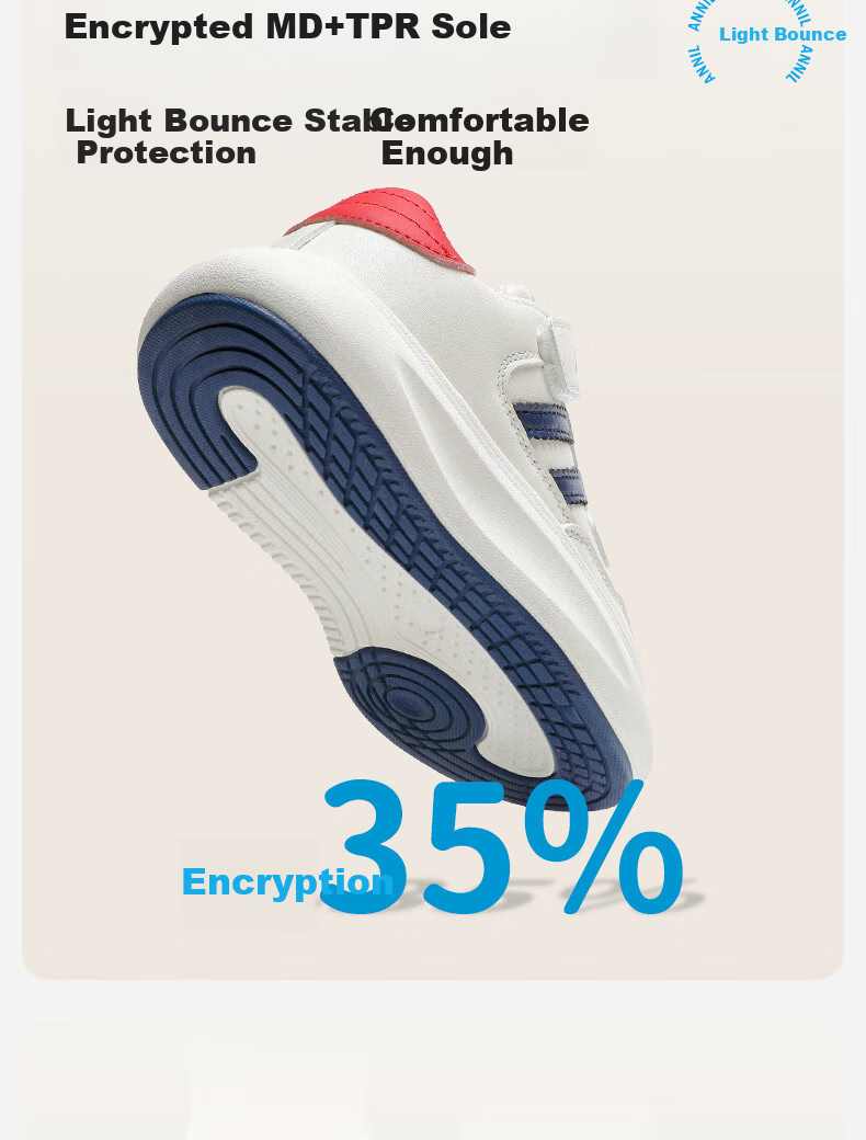 ANNIL Children's Casual Shoes, Spring Boys And Girls Versatile Sports Running Shoes, Fashionable Sneakers, 4003 Navy Blue, Size 35 6