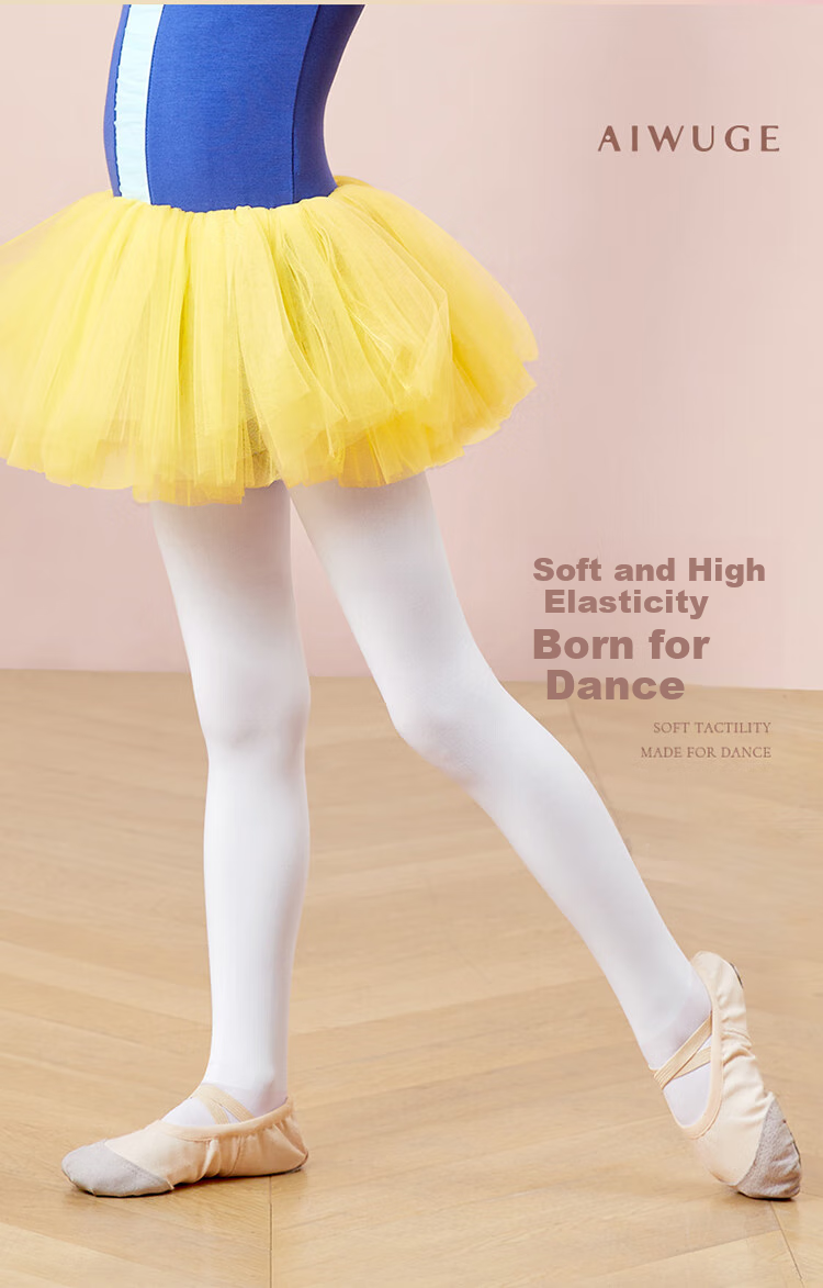 Aiwugo Children's Dance Socks Spring and Autumn Professional Ballet Practice Tights Large Socks with Pantyhose Two Pairs L 2