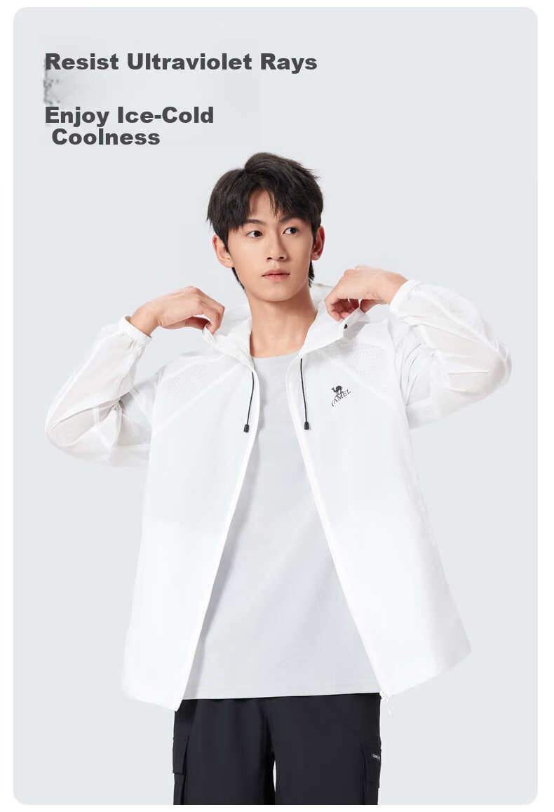 CAMEL [Iceberg] Sun Protection Clothing, UPF50+, UV-Resistant, Breathable Skin Coat, Cool-Touch Sun Protection Garment, Men's Jacket 3