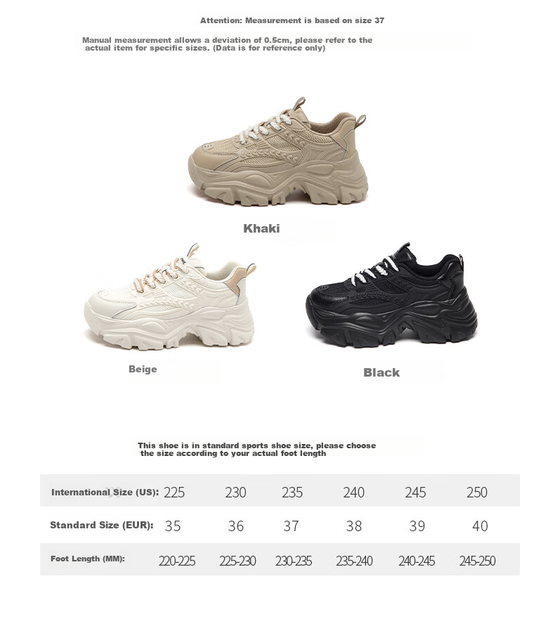 DAPHNE Chunky Versatile Dad Sneakers for Women, 2026 New Autumn Style, Height-Increasing Shoes for Petite Women, Thin Casual Sports Shoes 5