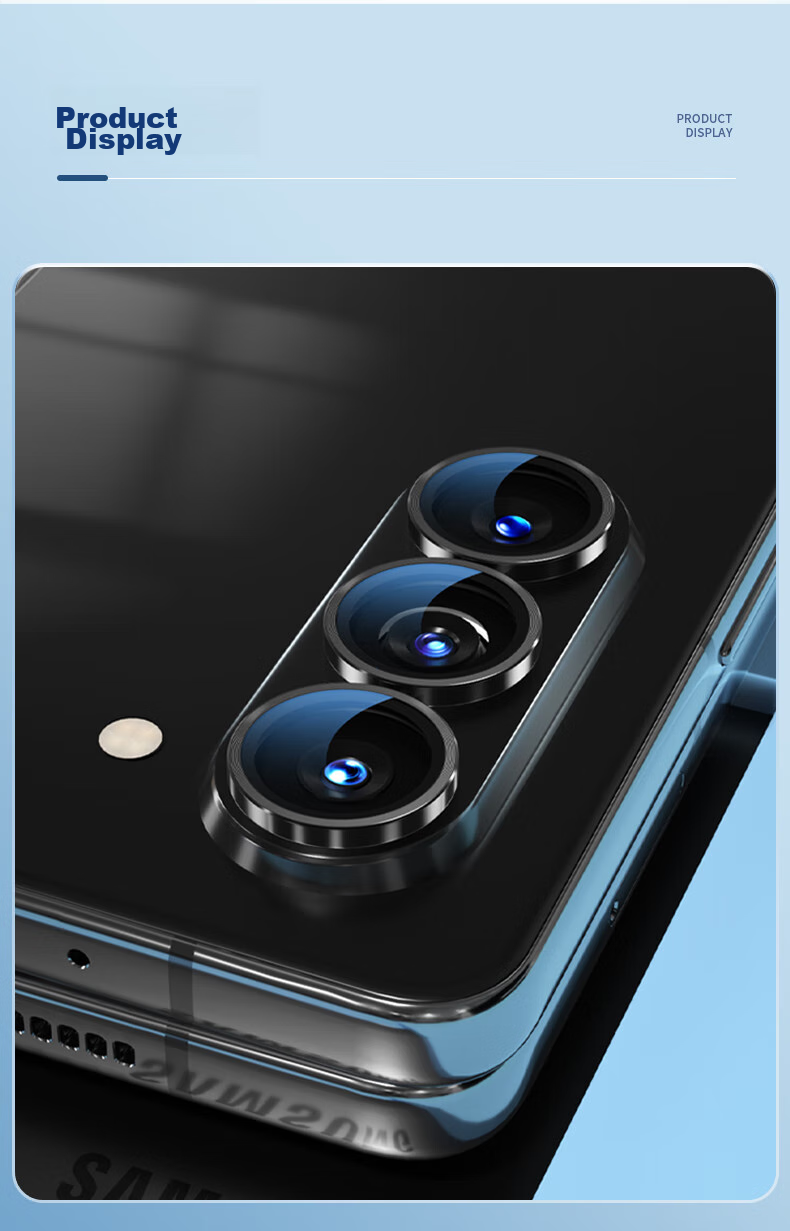Lanxingxiansheng Lens Protector for Samsung Galaxy Z Fold6, High-Definition Tempered Glass Film for Rear Camera Protection, Black 20