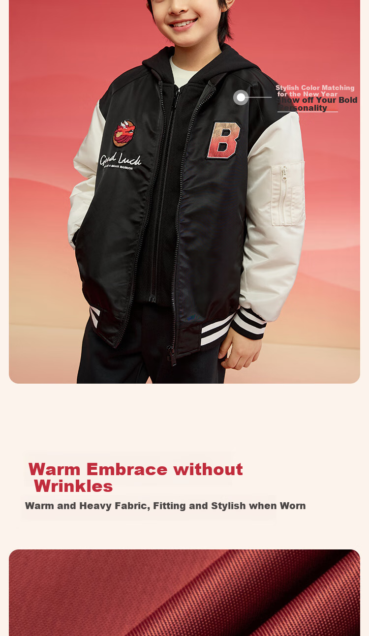 BALABALA Children's Outerwear Boys' Cotton Jacket Spring Coat Waterproof New Year Outfit Flight Suit 209125106101 5