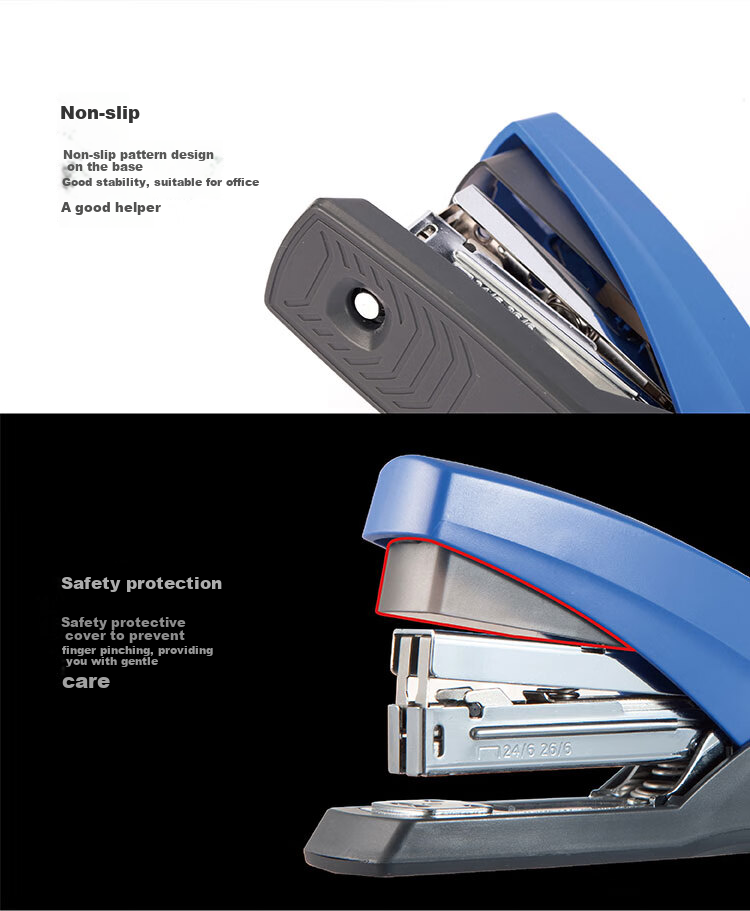 COMIX 25-Page Low-Effort Stapler, Anti-Jam Function Compatible, 24/6 Staples 12# Low-Effort Stapler, Random Color B3016N 1