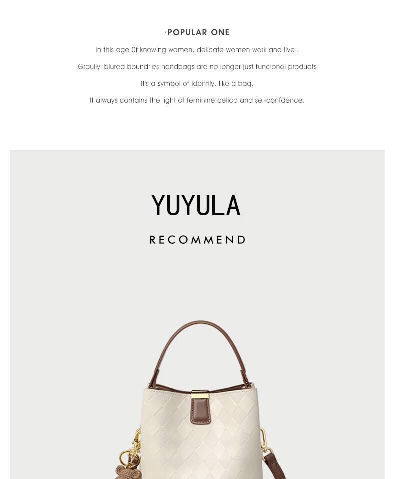 YUYULA Leather Handbag, Women's Crossbody Bucket Bag, Commuter Luxury Shoulder Bag, Birthday Gift for Wife Or Girlfriend on May 20th 1