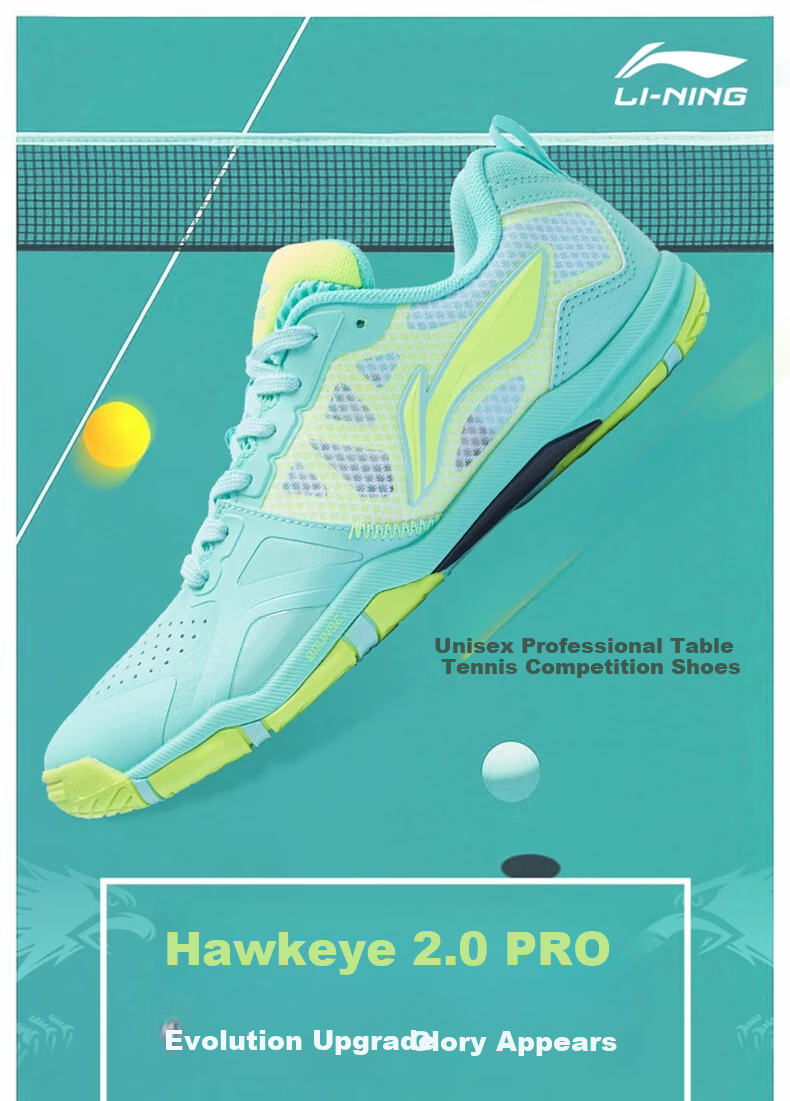 Li-Ning Table Tennis Shoes, Unisex Eagle Eye 2.0 PRO, Shock-Absorbing, Non-Slip, Breathable, Wear-Resistant, for Competition And Training, Sports Shoes, Size 38 1