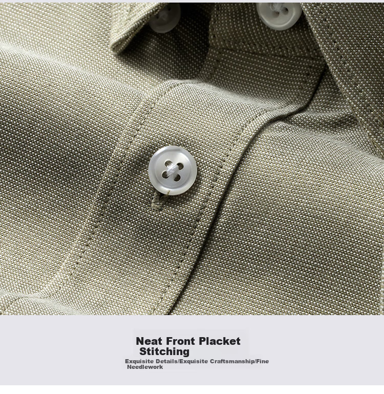 FIRS Men's Long-Sleeve Shirt, All-Season Oxford Cloth, Wrinkle-Resistant, Easy-Care, Breathable And Comfortable Undershirt 18