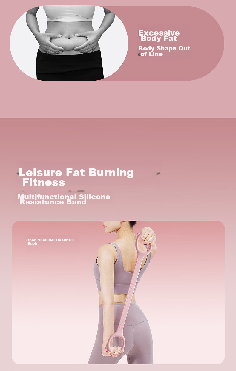 Langwei 8-Character Resistance Band, Shoulder Opener, Back Toner, Yoga Silicone Band, Home Exercise Equipment 3