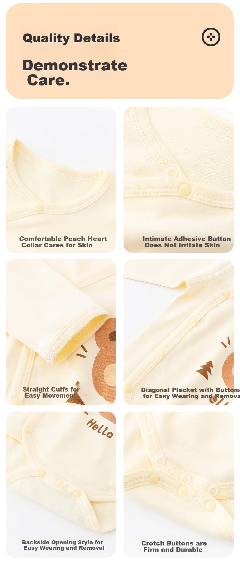 Babyprints Infant Bodysuit 2-Pack, All-Season Onesie, Belly Protection Romper for Baby Boys And Girls, Cotton Triangle Jumpsuit, Size 73 5