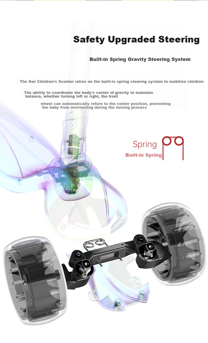 SWAY Scooter for Children 2-15 Years Old, Toddler Scooter, Big Kids' Scooter for Boys And Girls, with Flashing Wheels, Foldable Children's Kick Scooter 6