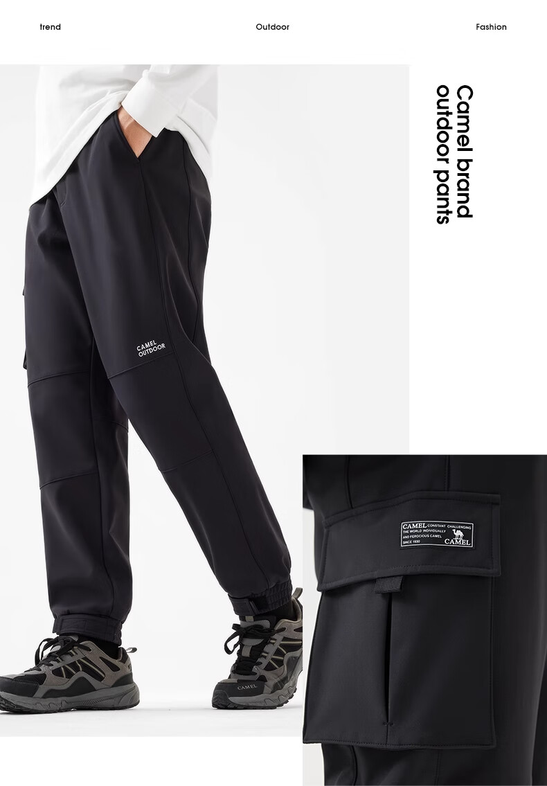 CAMEL Softshell Sports Pants Windproof Ski Pants Thermal Hiking Pants Ski Wear Winter Fleece Thickened 3862 L 10