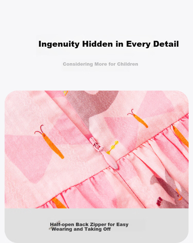 Minibala Girls' Pure Cotton Dress, Sweet Spring New Style [Artist Collaboration] 2