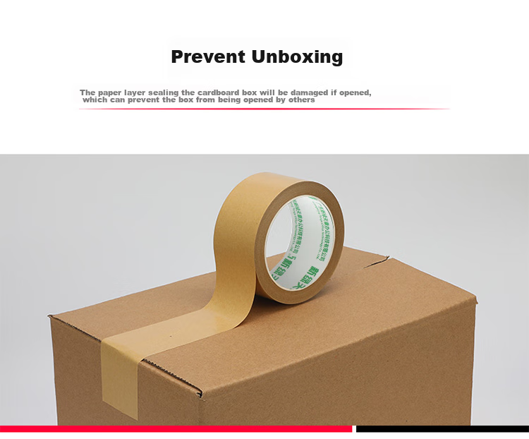 TANGO Kraft Paper Tape, 60mm*18m*5 Rolls, 125um Thickness, Packaging Sealing Tape, Opaque, Noiseless, Can Be Hand-Torn, for Home Use, Factory Workshop Production, Office Supplies, T19623 4