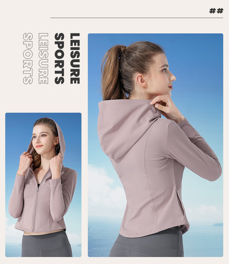 CAMEL Women's Summer Sunscreen Jacket Breathable Slim Fit Comfortable Yoga Quick-Dry Lightweight Original Yarn Ice-Feel Sports Coat 26