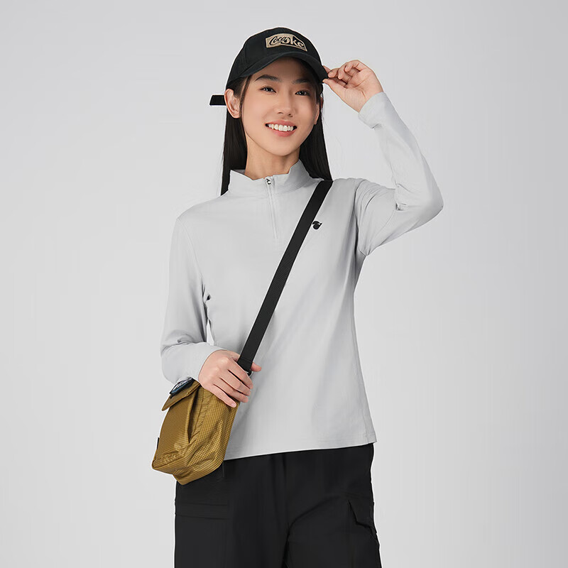 SCALER Quick-Dry T-Shirt for Men And Women, Outdoor Sun Protection UPF50+, Running Stand Collar Long Sleeve Breathable Elastic Top F4616D16