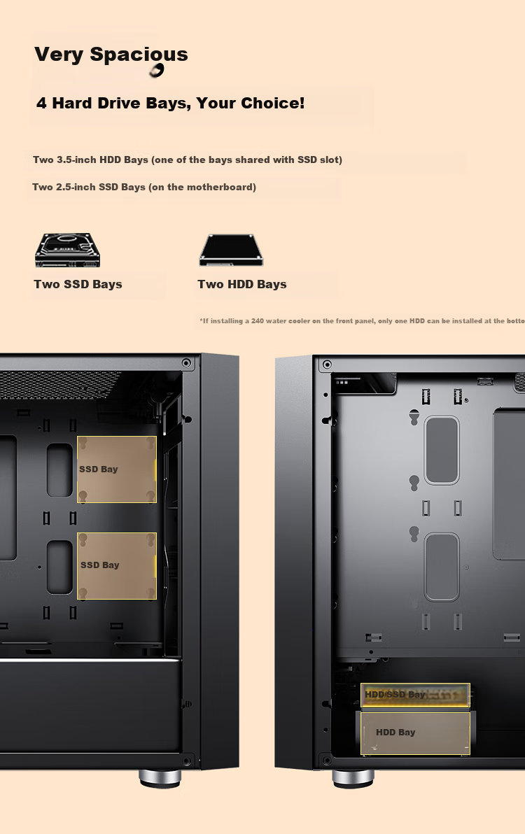 SAMA Pingtouge M7 Mini Compact Gaming PC Case, Front Panel Cutout for Cooling, Tempered Glass Side Panel, Supports M-ATX Motherboard, U3 Drive Bay, Cable Management, Power Supply Compartment 8