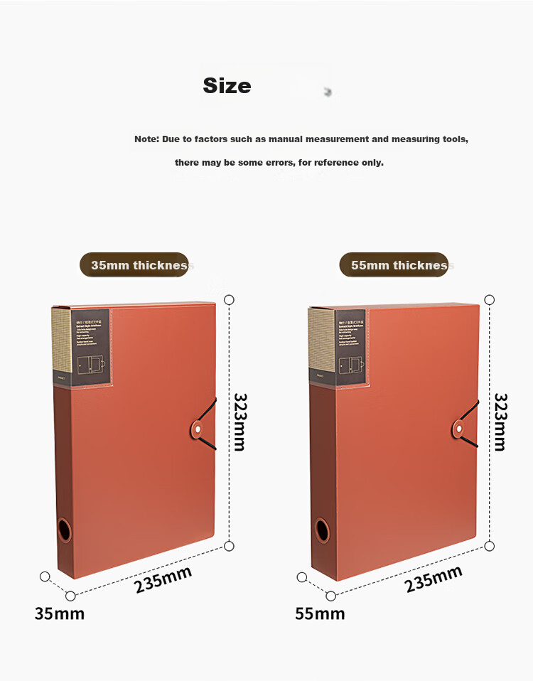 TIANSE A4 File Box, 35mm Thickened Document Box, File Storage Box, Folder Organizer for Financial Records And Vouchers, Office Supplies, TS-11001, Antique Bronze Brow 3