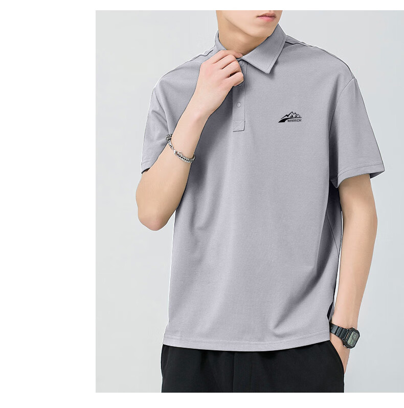 Warrior Men's Polo Shirt Summer Short Sleeve Ice Silk Quick-Dry Breathable Casual T-Shirt 10
