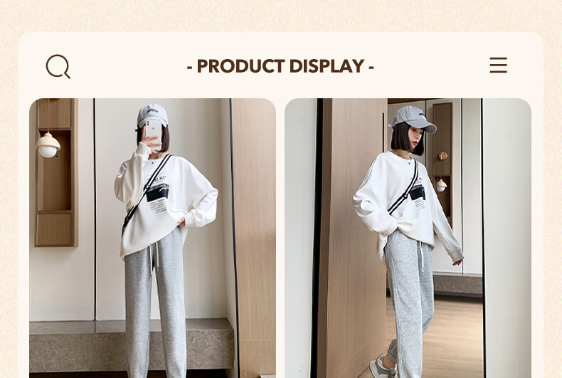 Huili Women's Sweatpants, 2026 New Spring And Autumn Style, Loose Straight-Leg Pants for Petite Figures, Elastic Ankle Joggers, Preppy-Style Athletic Casual Pants 17