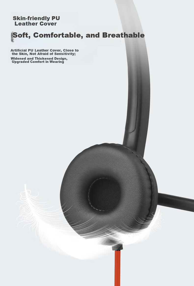 Yijiatong Upgraded Dual-Ear Headset Y390DR with USB Interface, Customer Service Headphones/Noise-Cancelling Headphones/Sales Telemarketing Headset/Business/Education, Including Equalization And Mute Functio 5
