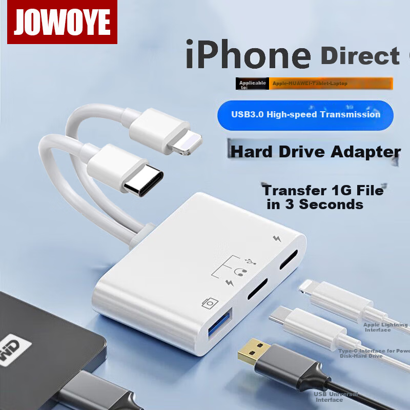 Адаптер-конвертер JOWOYE для Apple, Samsung, iPad/iPhone 13/14/15/16/17, для компьютера, USB-накопителя, клавиатуры, мыши, кабель-адаптер OTG для Android Type-C