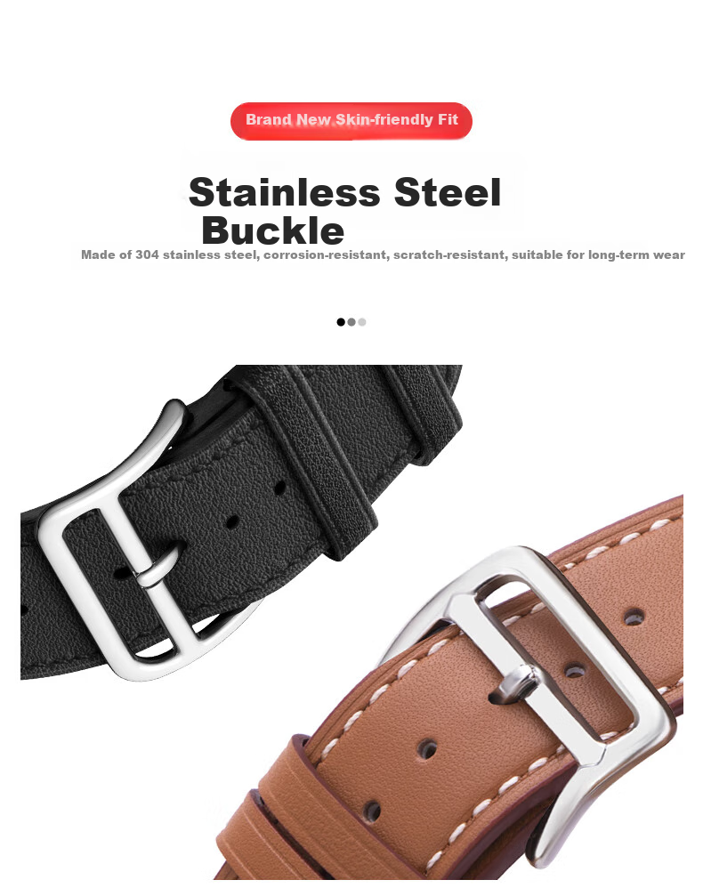 BHO Compatible Apple Watch Band, Suitable for Apple Watch S12/S11 Hermès Leather Strap, IWatch S10/9/8/7/6/Ultra4/SE3/2 Genuine Leather Strap 2
